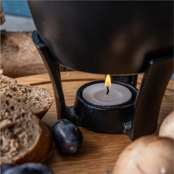 Boska Fondue Set Mini Party 300 ml Cheese and Sauces 2 Forks Black New in Box - Picture 3 of 11